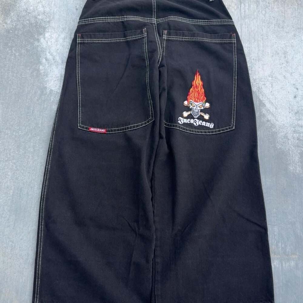 JNCO Flaming Skulls Baggy Wide Leg Jeans